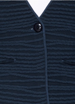 Detail View - Click To Enlarge - ARMANI COLLEZIONI - Irregular stripe knit jacket 