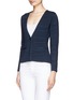 Front View - Click To Enlarge - ARMANI COLLEZIONI - Irregular stripe knit jacket 