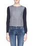 Main View - Click To Enlarge - ARMANI COLLEZIONI - Tweed panel cotton-cashmere zip cardigan