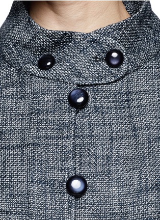 Detail View - Click To Enlarge - ARMANI COLLEZIONI - Stand collar cotton-linen blend jacket