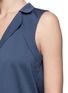 Detail View - Click To Enlarge - ARMANI COLLEZIONI - Clover leaf lapel silk blouse