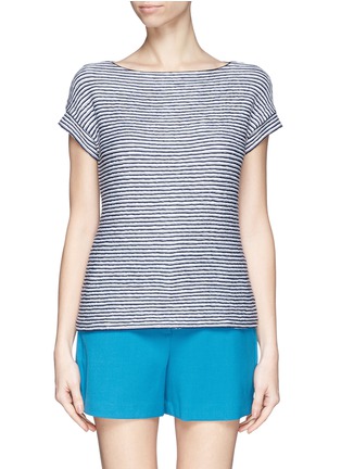 Main View - Click To Enlarge - ARMANI COLLEZIONI - Textured stripe knit top