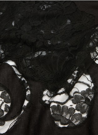 Detail View - Click To Enlarge - JANAVI - Floral lace trim cashmere scarf