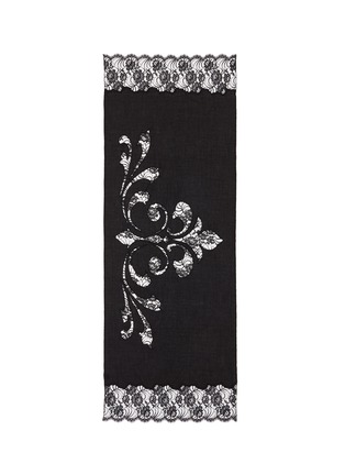 Main View - Click To Enlarge - JANAVI - Floral lace trim cashmere scarf