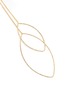 Detail View - Click To Enlarge - KENNETH JAY LANE - Textured leaf outline gold plated drop earrings