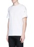 Front View - Click To Enlarge - NEIL BARRETT - Star button epaulette slub cotton T-shirt