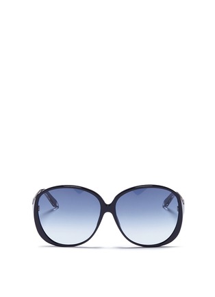 Main View - Click To Enlarge - VICTORIA BECKHAM - 'Large Fine Oval' acetate oversized sunglasses