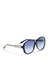 Figure View - Click To Enlarge - VICTORIA BECKHAM - 'Large Fine Oval' acetate oversized sunglasses