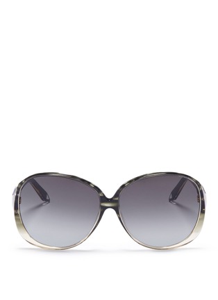 Main View - Click To Enlarge - VICTORIA BECKHAM - 'Large Fine Oval' oversized acetate gradient sunglasses