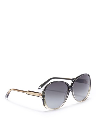 Figure View - Click To Enlarge - VICTORIA BECKHAM - 'Large Fine Oval' oversized acetate gradient sunglasses
