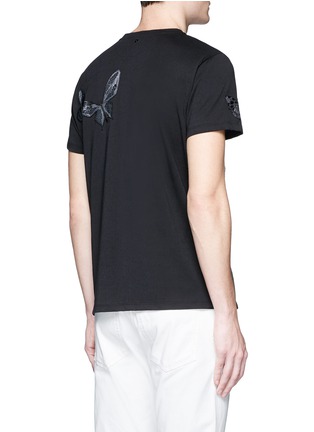 Back View - Click To Enlarge - VALENTINO GARAVANI - 'Camubutterfly Noir' embroidered patch T-shirt