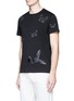 Front View - Click To Enlarge - VALENTINO GARAVANI - 'Camubutterfly Noir' embroidered patch T-shirt