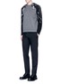 Figure View - Click To Enlarge - VALENTINO GARAVANI - Panther print contrast sleeve neoprene sweatshirt