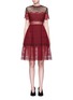 Main View - Click To Enlarge - SELF-PORTRAIT - 'Felicia' tulle panel floral lace dress