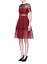 Figure View - Click To Enlarge - SELF-PORTRAIT - 'Felicia' tulle panel floral lace dress