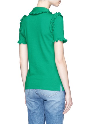 Back View - Click To Enlarge - GUCCI - Snake appliqué ruffle polo shirt