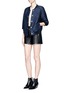 Figure View - Click To Enlarge - 3.1 PHILLIP LIM - Zip front lambskin leather shorts