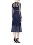 Back View - Click To Enlarge - SELF-PORTRAIT - 'Star Repeat' frill trim graphic lace midi dress