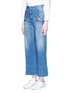 Front View - Click To Enlarge - STELLA MCCARTNEY - Horse appliqué cropped flared jeans