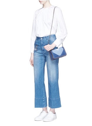Figure View - Click To Enlarge - STELLA MCCARTNEY - Horse appliqué cropped flared jeans