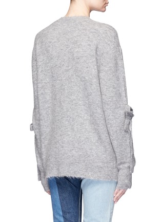 Back View - Click To Enlarge - MO&CO. EDITION 10 - Tie strap frayed edge sweater