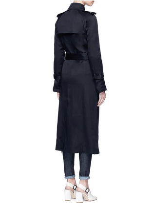 Back View - Click To Enlarge - VICTORIA BECKHAM - Orchid embroidered gabardine trench coat