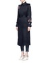 Front View - Click To Enlarge - VICTORIA BECKHAM - Orchid embroidered gabardine trench coat