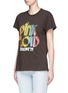 Front View - Click To Enlarge - MADEWORN - 'Pink Floyd' glitter print distressed jersey T-shirt