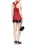 Figure View - Click To Enlarge - 3.1 PHILLIP LIM - Knot back stripe cotton-silk sleeveless top