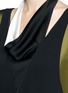 Detail View - Click To Enlarge - LANVIN - Satin trim drape neck crepe dress