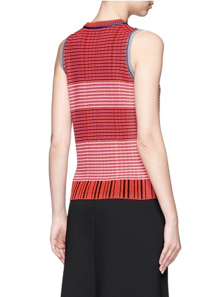 Back View - Click To Enlarge - PROENZA SCHOULER - Lightweight geometric stripe knit top