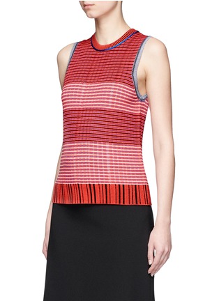 Front View - Click To Enlarge - PROENZA SCHOULER - Lightweight geometric stripe knit top