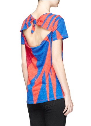 Back View - Click To Enlarge - PROENZA SCHOULER - Geometric print cutout tie back T-shirt