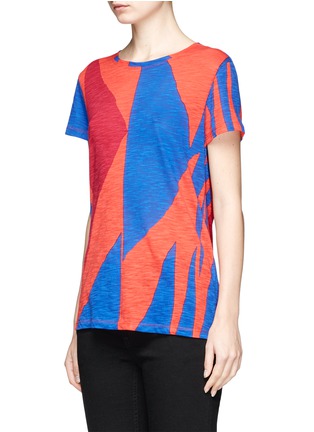 Front View - Click To Enlarge - PROENZA SCHOULER - Geometric print cutout tie back T-shirt