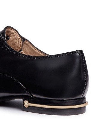 Detail View - Click To Enlarge - TORY BURCH - 'Ryder' metal heel leather laceless Oxfords