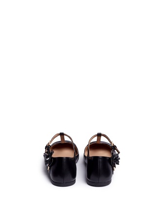 Back View - Click To Enlarge - TORY BURCH - 'Blossom' T-strap patent toe cap leather flats