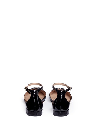 Back View - Click To Enlarge - TORY BURCH - 'Gemini' logo bow patent leather flats