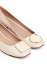 Detail View - Click To Enlarge - TORY BURCH - 'Twiggie' metal logo box calf leather pumps