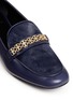 Detail View - Click To Enlarge - TORY BURCH - 'Gemini' cow fur metal link leather loafers