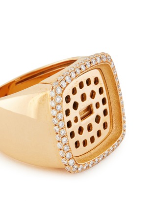 Detail View - Click To Enlarge - FRED - 'Pain de Sucre' diamond 18k rose gold large signet ring