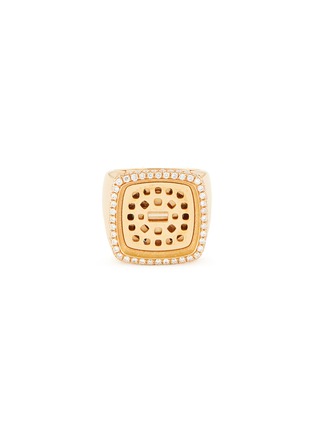Main View - Click To Enlarge - FRED - 'Pain de Sucre' diamond 18k rose gold large signet ring