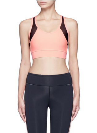 Main View - Click To Enlarge - ALALA - 'Zip it up' mesh panel sports bra