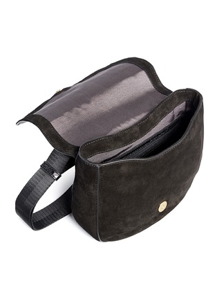Detail View - Click To Enlarge - ELIZABETH AND JAMES - 'Zoe' croc embossed flap suede saddle bag