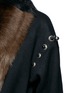 Detail View - Click To Enlarge - TOGA ARCHIVES - Sheepskin fur silhouette print belted blanket coat