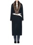 Main View - Click To Enlarge - TOGA ARCHIVES - Sheepskin fur silhouette print belted blanket coat