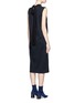 Back View - Click To Enlarge - TOGA ARCHIVES - Frayed trim neck tie crepe dress