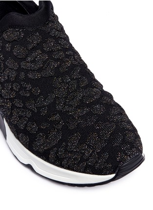 Detail View - Click To Enlarge - ASH - 'Luv' metallic cheetah jacquard knit sneakers