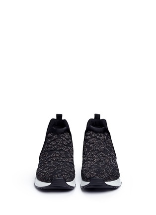 Front View - Click To Enlarge - ASH - 'Luv' metallic cheetah jacquard knit sneakers
