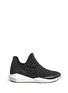 Main View - Click To Enlarge - ASH - 'Quid' geometric sole cheetah jacquard knit sneakers
