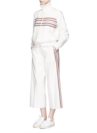 Figure View - Click To Enlarge - HILLIER BARTLEY - Stripe embroidery zip track jacket